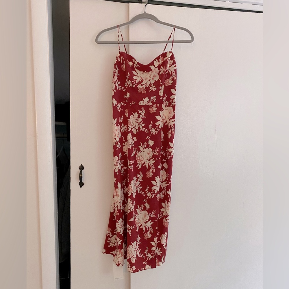 Abercrombie and Fitch XS red dress with slit.